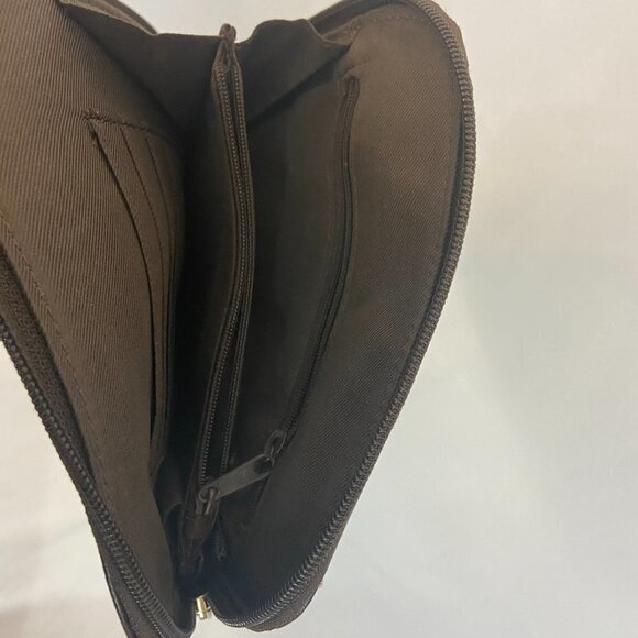 Fossil Crossbody Small Purse Bag Brown Leather Cell Phone Slip Pocket Organizer - Picture 6 of 9